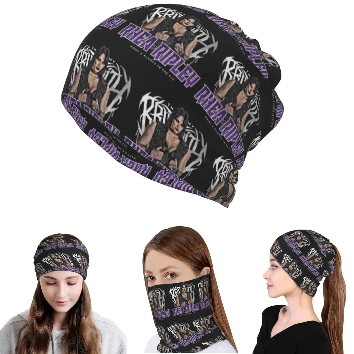 Rhea Ripley Mami's On Top Bandana Neck Cover Magic Scarf Multi-use Balaclava Beanies Hat Unisex Adult All Season