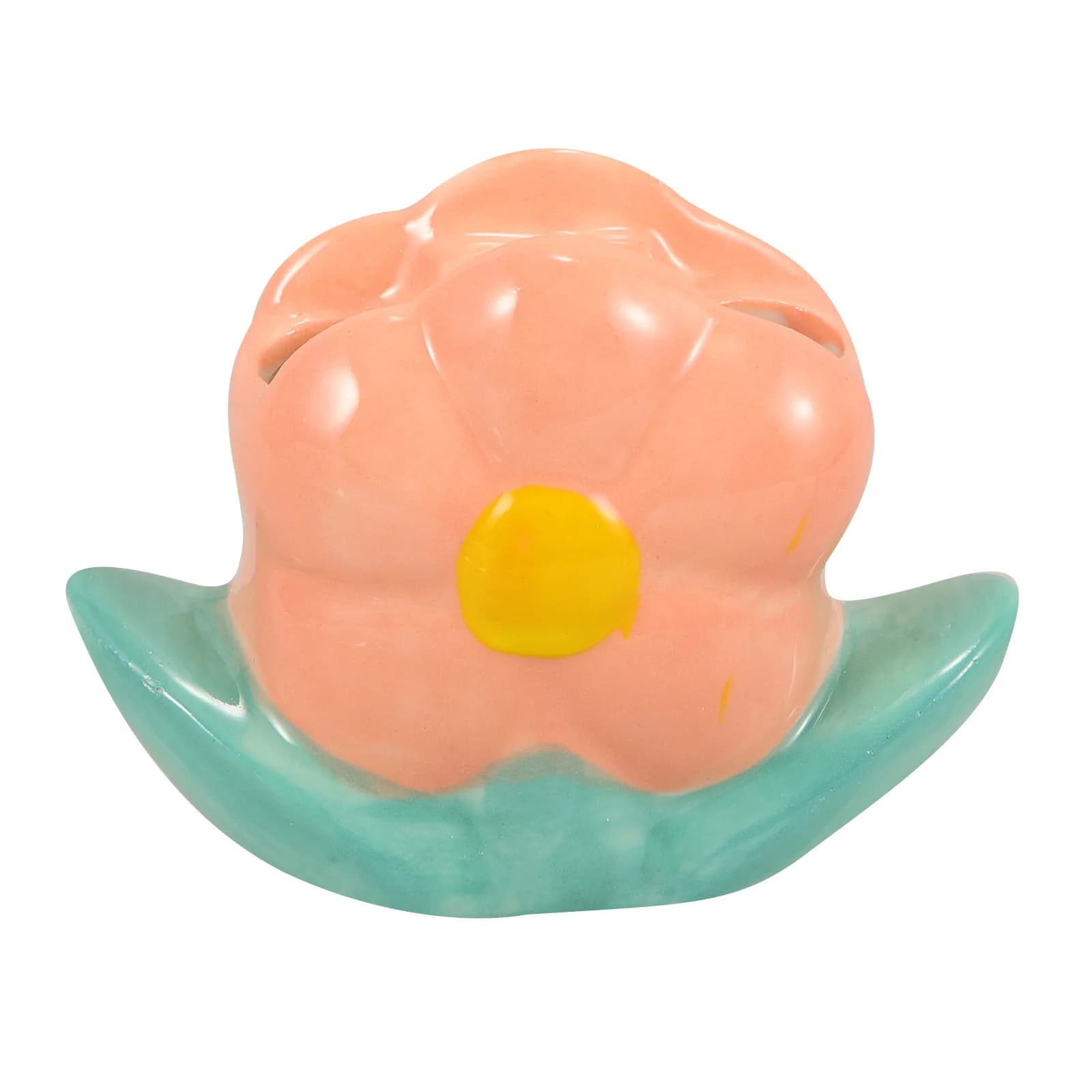 Flower Shape Ceramic Brush Holder for Bathroom, Electric and Normal Brushes, Compact and Space Saving