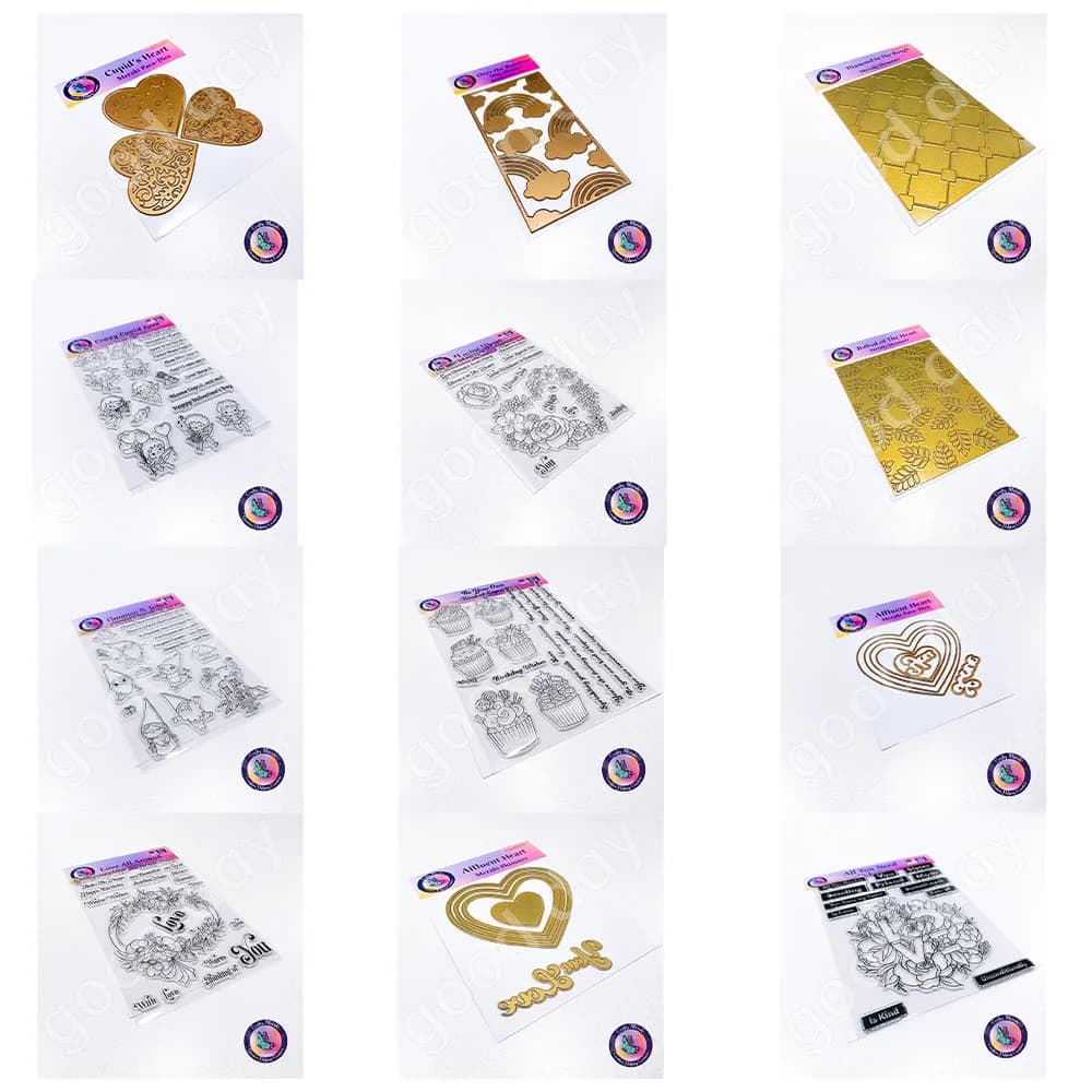 2023 New Love Garland Ice Cream Cutting Dies Stamps Hot Foil Scrapbook Diary Decoration Embossing Template Diy Card Handmade