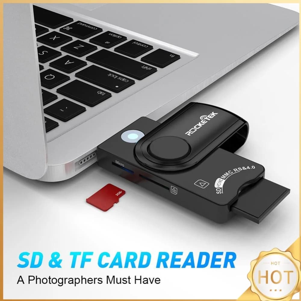 Rocketek CR310 USB 2.0 Smart External Card Reader SIM Memory Card Reader Adapter