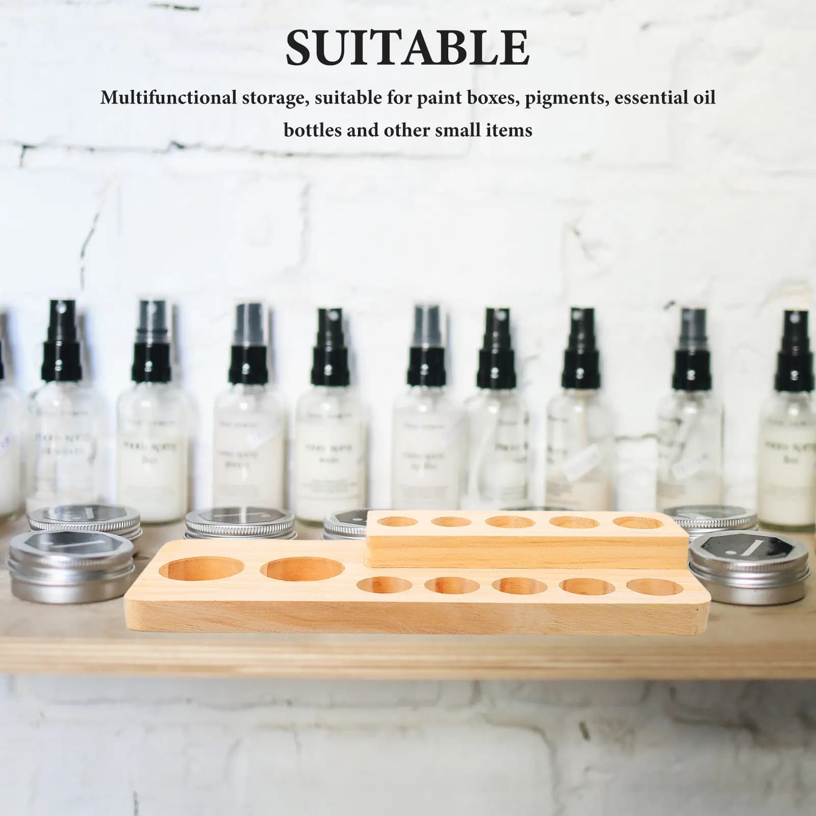 Essential Oil Bottle Organizer Stand with Multi-Slot Separated Storage Rack for Safe Essential Oil Bottle Protection and Quick