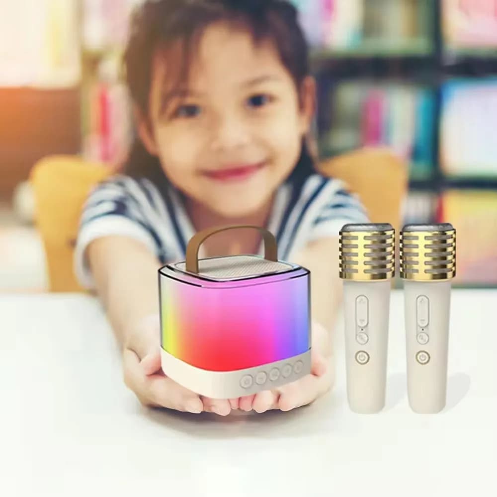 T7 Mini macchina portatile Lettore musicale per bambini con microfono wireless Microfono Altoparlante professionale Blue Tooth Karaoke per la casa