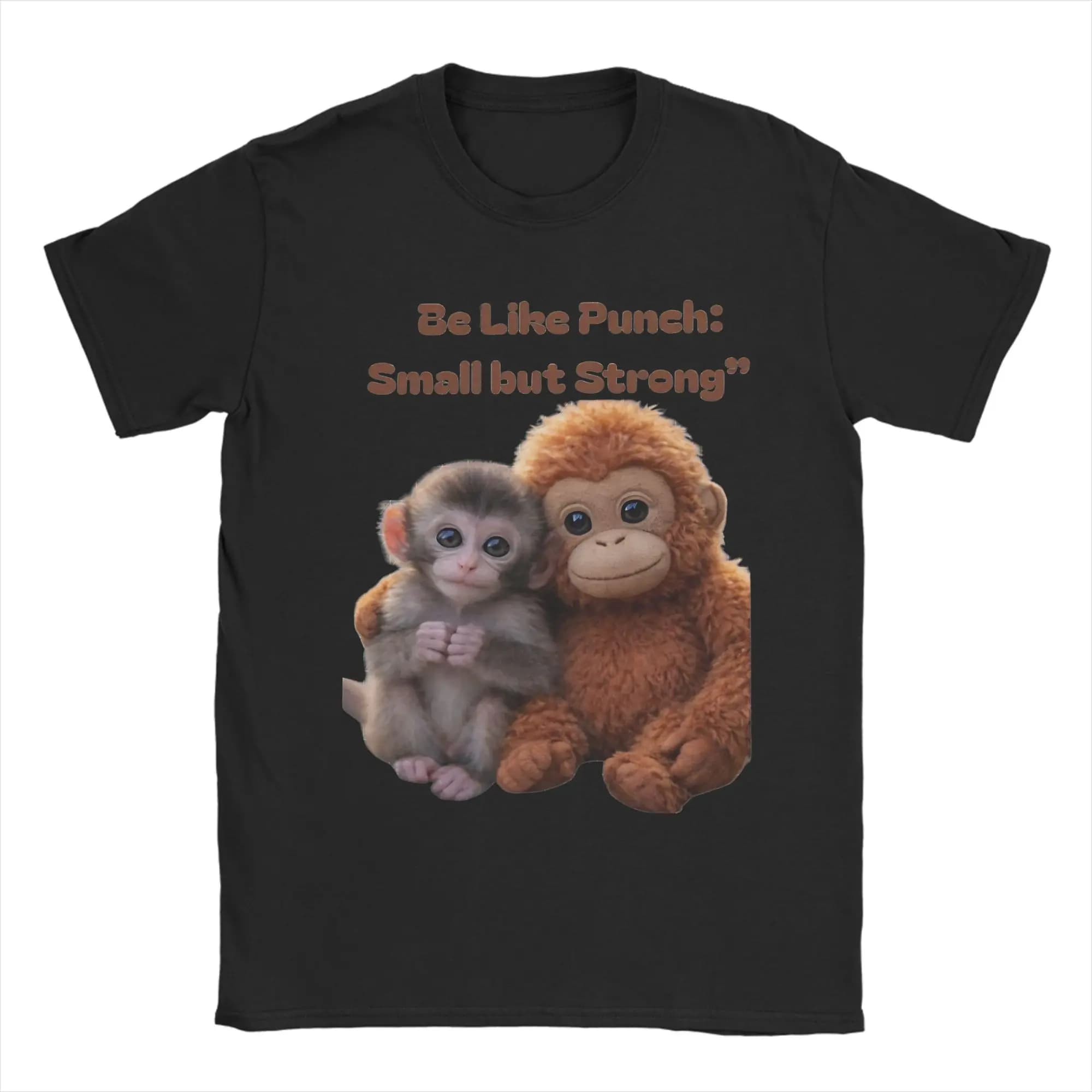 T-shirt con design emozionale simpatico Punch Monkey, t-shirt estive in cotone per uomo, t-shirt casual hippie, t-shirt divertenti Y2K a maniche corte
