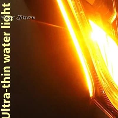 2 pezzi 30 cm auto DRL flessibile impermeabile faro striscia LED fari automatici universali indicatori di direzione luci di flusso freno gialle