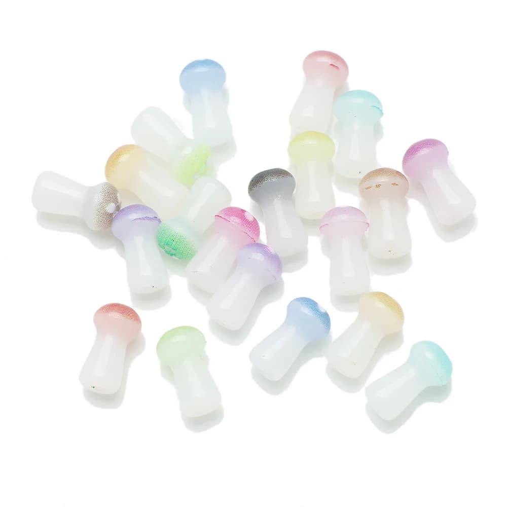 100Pcs 4x8mm Crystal Glass Mushroom Shape Spacer Beads Loose DIY Jewelry Making for Bracelets Necklaces Earrings