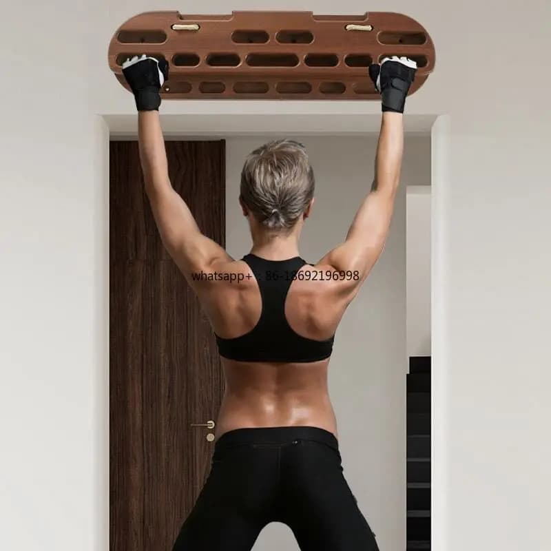 Piastra per Arrampicata in Legno Massello, Barra Orizzontale per Allenamento Indoor, Attrezzo per Fitness Domestico, Rack per Trazioni