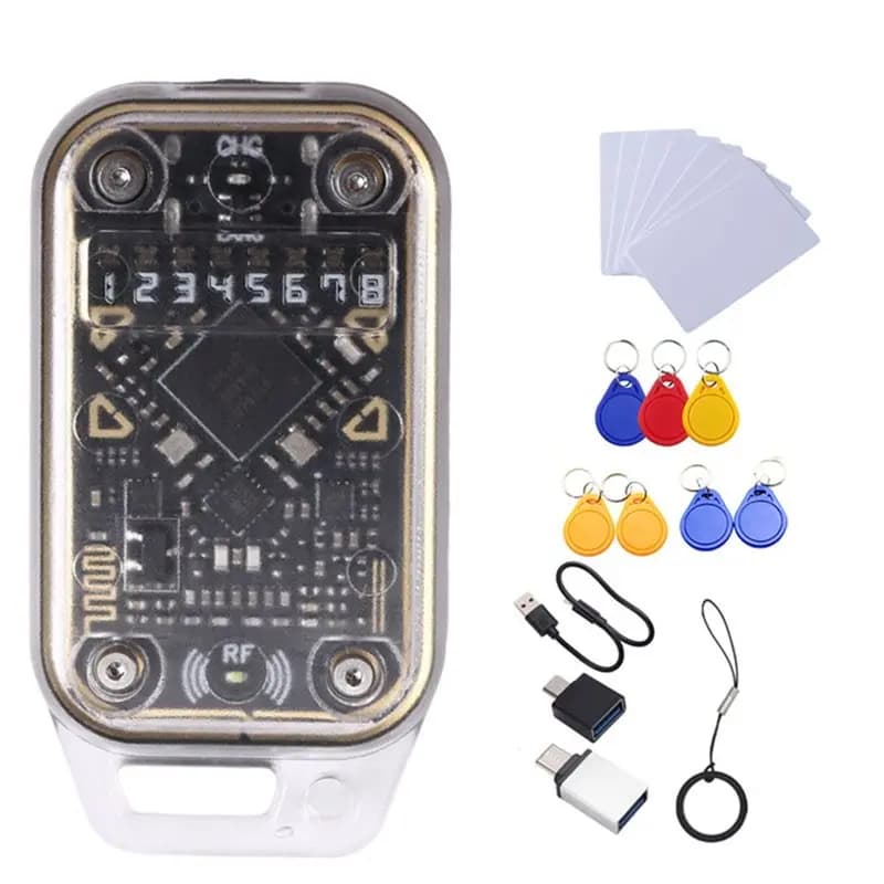 【GRANKSGIVING DAY】 Emulatore lettore di chip intelligente RFID camaleonte V2.0 + scheda 7XCUID/portachiavi UID ID IC 125Khz 13,56Mhz Decodifica scheda NFC