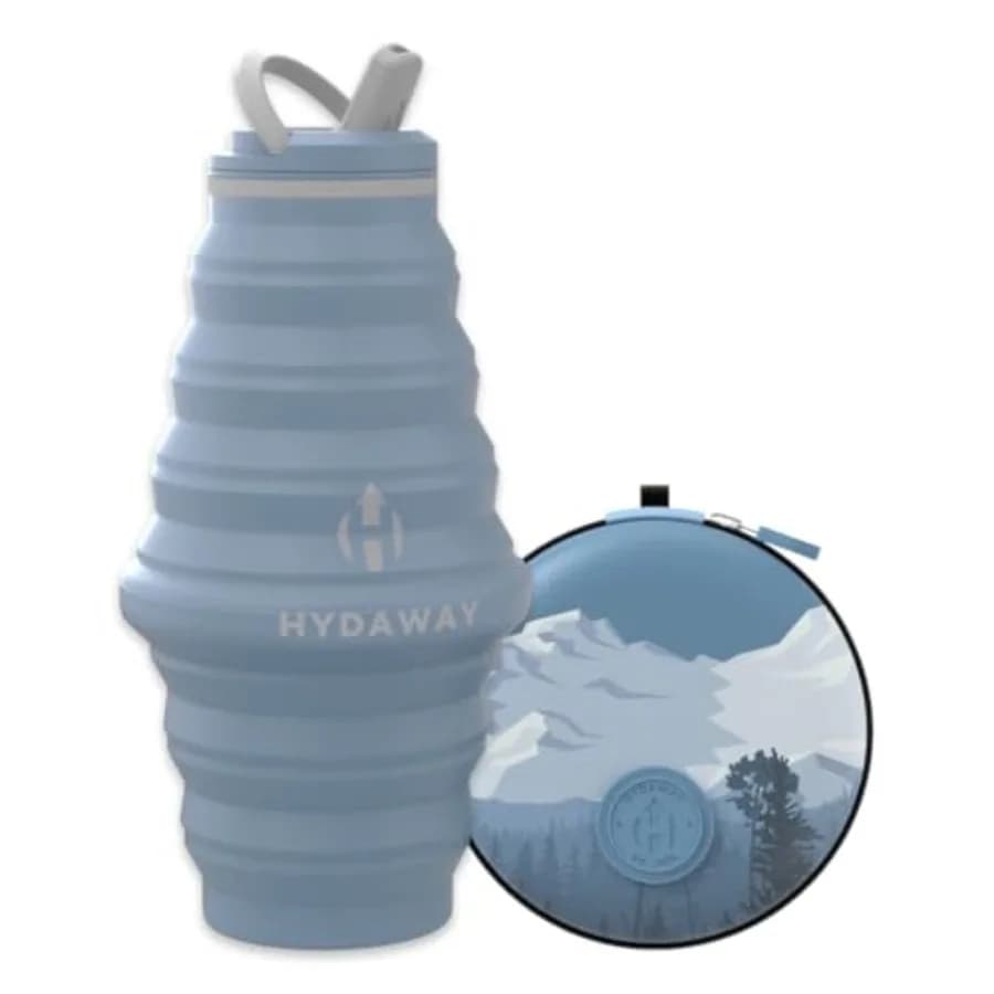 Borraccia da Viaggio Pieghevole da 750ml con Tappo Flip-Top e Custodia Protettiva - Senza BPA, Anti-perdita