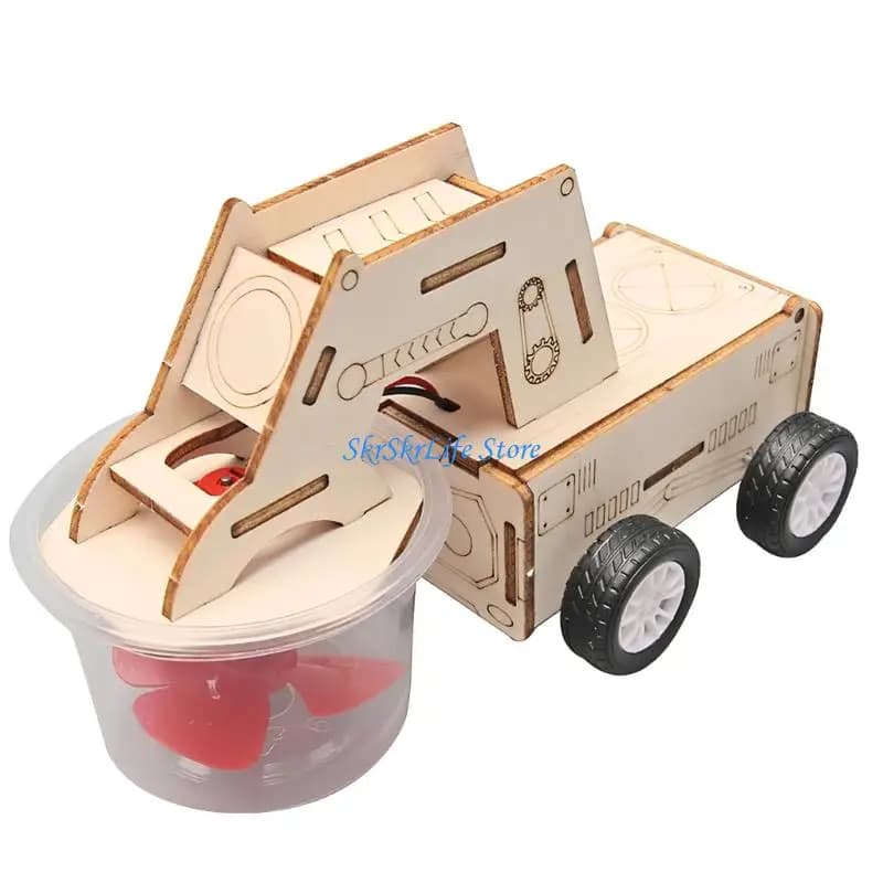 E65E Set per auto spazzatrice per pulizia in legno, assemblaggio pratico, divertente giocattolo scientifico educativo