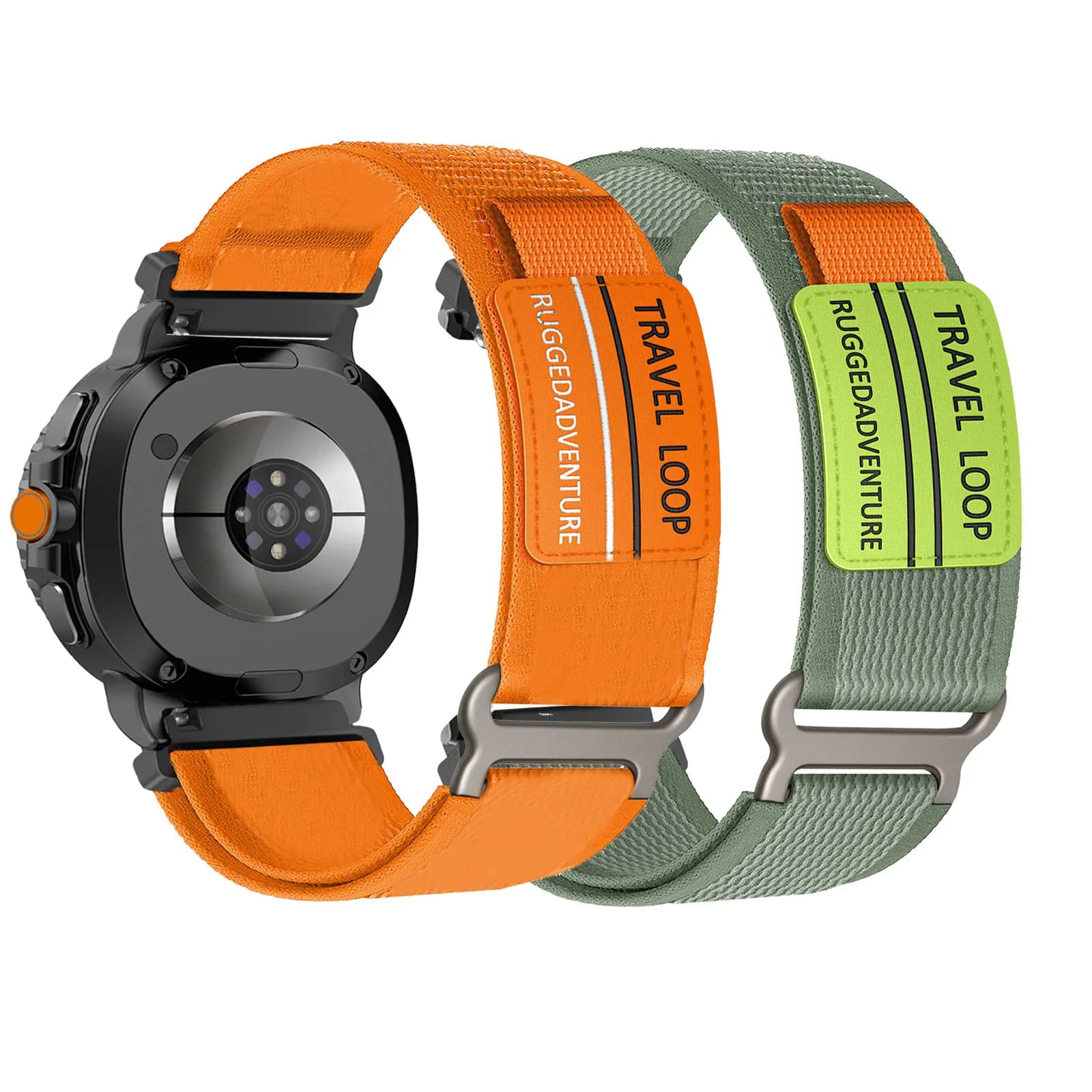 2 cinturini in nylon con velcro per Samsung Galaxy Watch Ultra 2/Watch 8 Classic/Watch 8 (40mm/44mm)