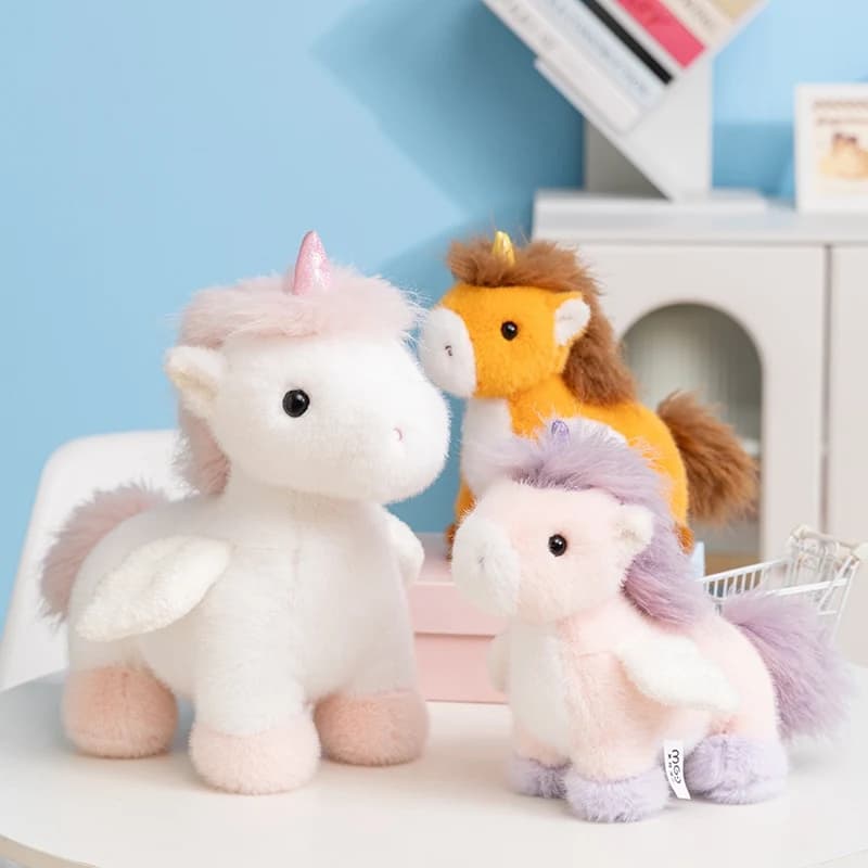 25 cm carino bianco rosa viola pegasus giocattoli di peluche cavallo morbido con bambole ad ala unicorno cuscino per dormire decorazioni per la casa regali di compleanno per bambini