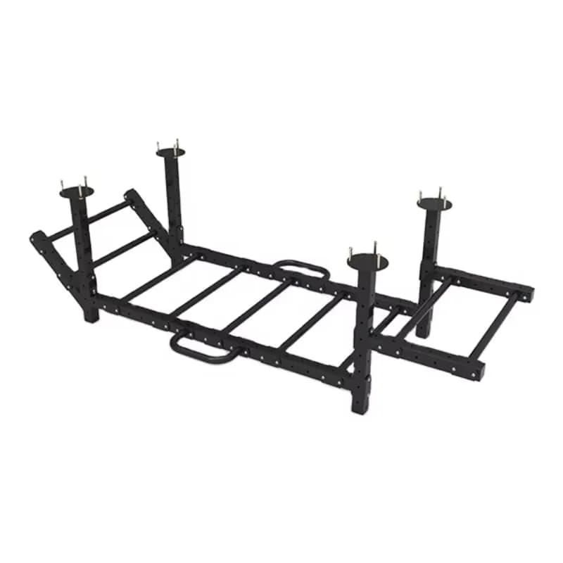 Traction station with multi-handle scale mounted on wall traction bar for home gym