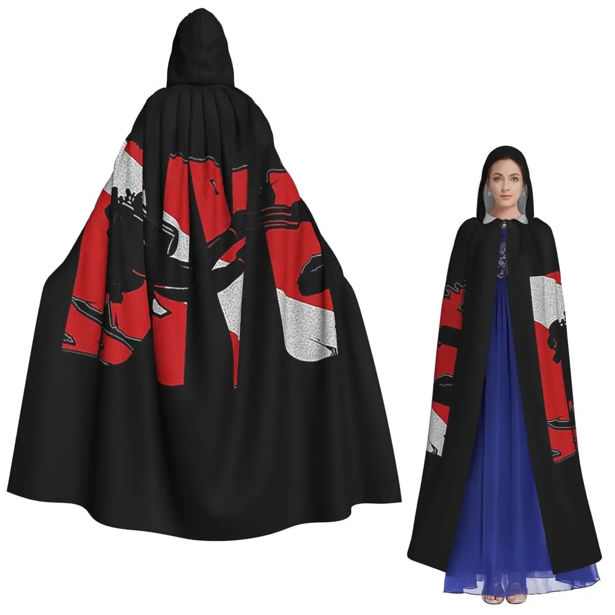 Scuba Diving Dive Diver Sea Snorkeling Sport Mantello lungo con cappuccio Strega Costume medievale Mantello cosplay Cappotto di Halloween Adulto unisex