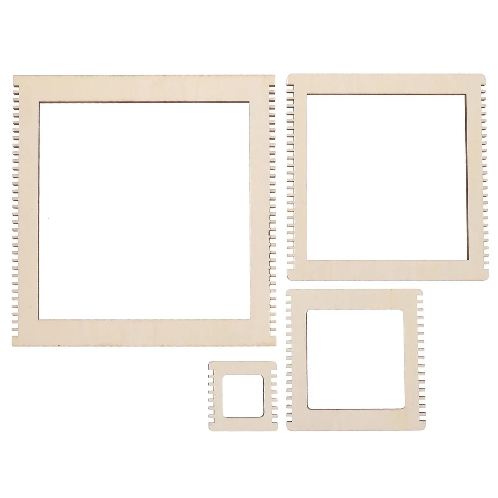 4Pcs Wood Weaving Loom Kit Square Frame Beginner Craft Set Yarn Weaving Boards Accessories Creative Skills Development
