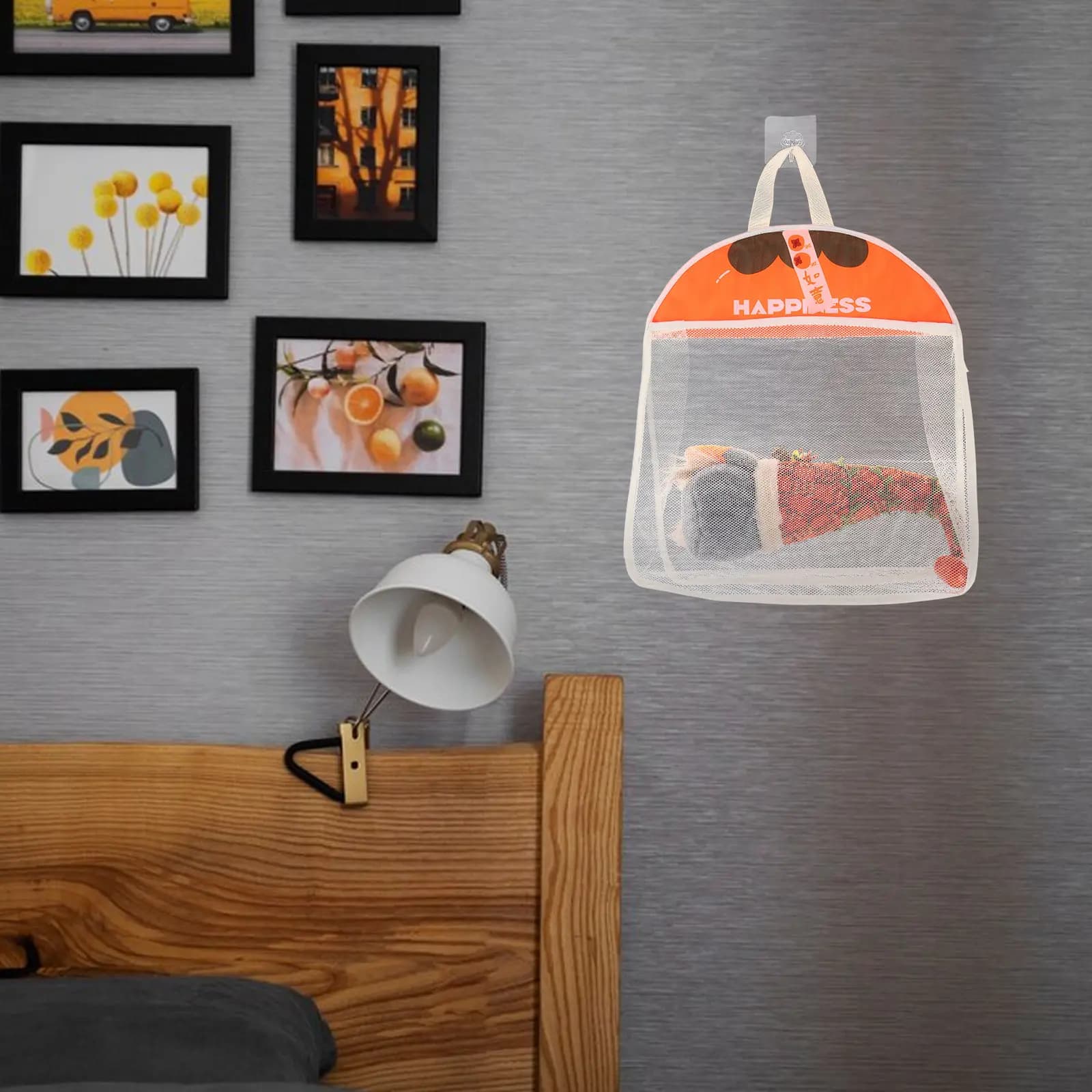 Piccola Borsa Portaoggetti Sospesa in Rete Traspirante, Organizer per Calzini, Biancheria Intima, Scarpe e Accessori da Bagno, da Appendere all'Armadio