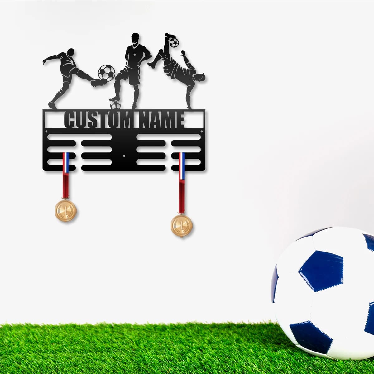 1 piece of nice football medal hook, fresh, creative, with custom text, hooks, metal wall signs