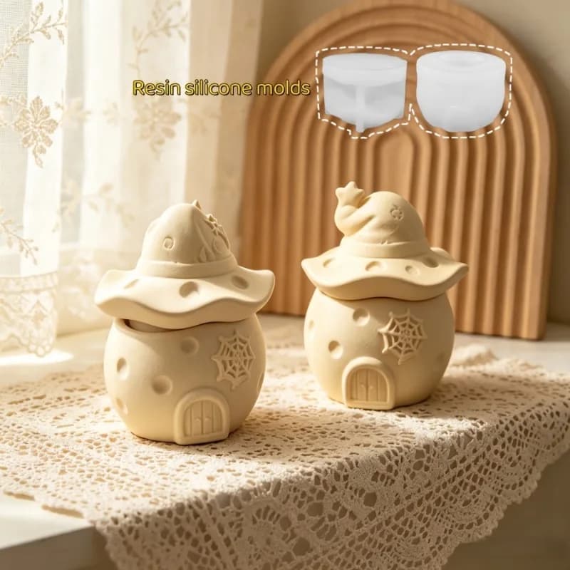 Resin Mold Set for Selling Halloween Wizard Storage Box Molds, Suitable for Making Dropper Gypsum Candles, Products