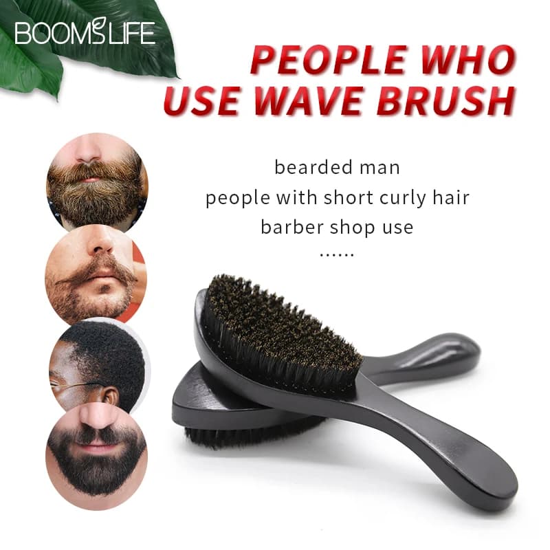 Wooden shaving brush with natural boar bristles brush for wave straightener 360 brush for beard curve for man handle wood comb for beard man