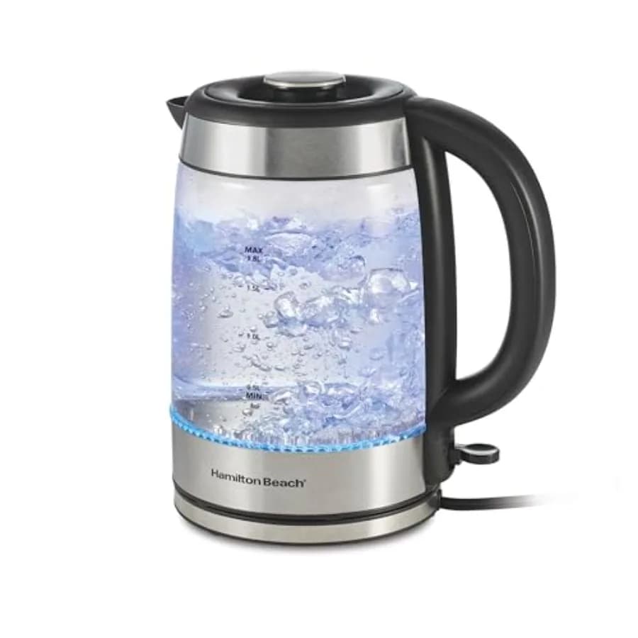 Bollitore elettrico, scaldacqua e riscaldatore, 1,8 litri, senza fili, 1500 Watt per un bollimento rapido, spegnimento automatico e funzione Boil-D