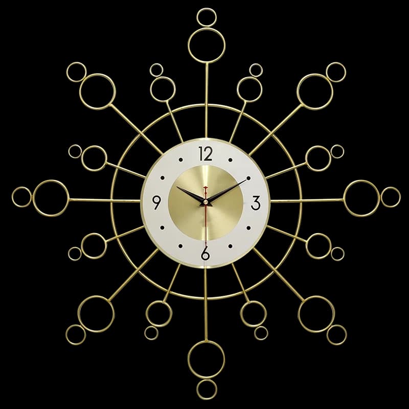 Modern metal wall clock, living room decoration, creative, silent, luxury watch.