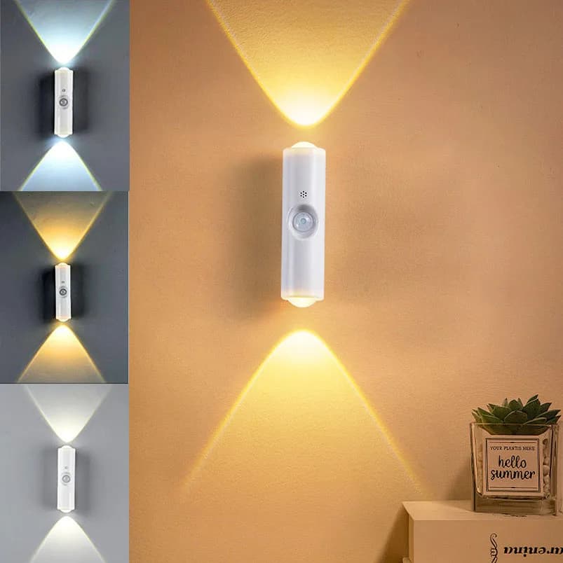 1 pz magnetico RGB che cambia colore luce notturna sensore di movimento intelligente lampada da parete ricaricabile per giardino corridoio scale stanza dei bambini