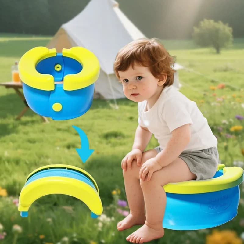 Children's Foldable Potty Training Seat Easy To Clean Toilet Seat Boys and Girl Birthday Gift Portable Travel Baby Potty Camping