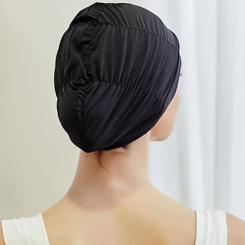 1pc Swimming Cap, Long Hair Swimming Ear Protection, Elastic Wrinkles, Do Not Strangle The Head, Ladies Swimming Cap