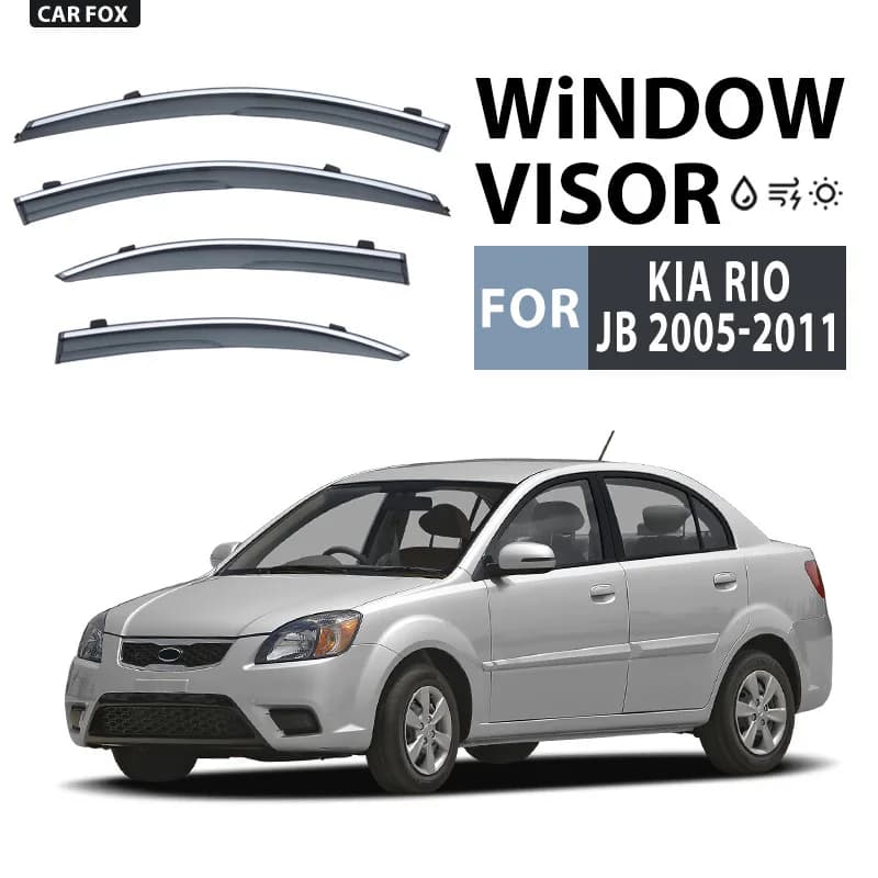 Per KIA Rio 2005-2011: Deflettori Aria Finestrino Auto, Tendine Parasole Antipioggia per Finestrini Laterali, Accessori Auto, Styling Auto