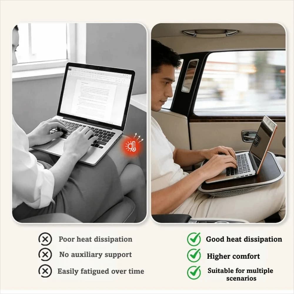 Cuscino Morbido Ergonomico per Laptop, Vassoio Imbottito per Scrivere, Tappetino per Mouse Rigido Riempito con Particelle di Schiuma
