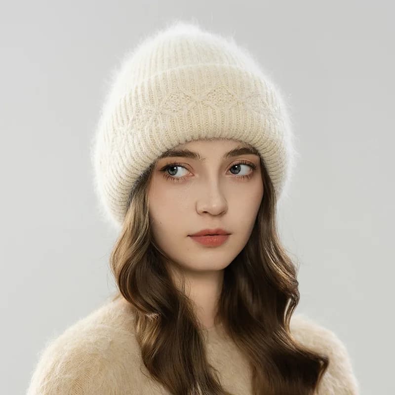 Women's Winter Hat Knitted Double Layer, Thick, Soft And Hot, Ski Accessories, Autumn, Outdoor Sports, Cycling