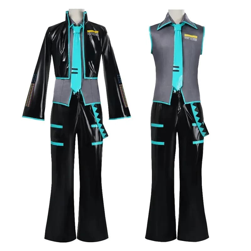 AIAI 2025Anime Mikuo Versione maschile Costume cosplay Colore verde Qualsiasi dimensione Made Set completo Giacche nere personalizzate perfette con gr