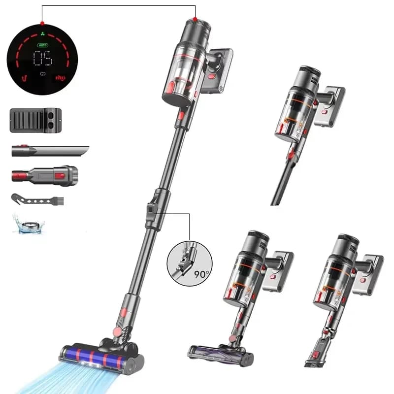 Portable Cordless Cyclone Brushless Motor Vacuum Cleaner with HEPA Filtration for Carpet Floor Car & Hotel Wet/Dry Use