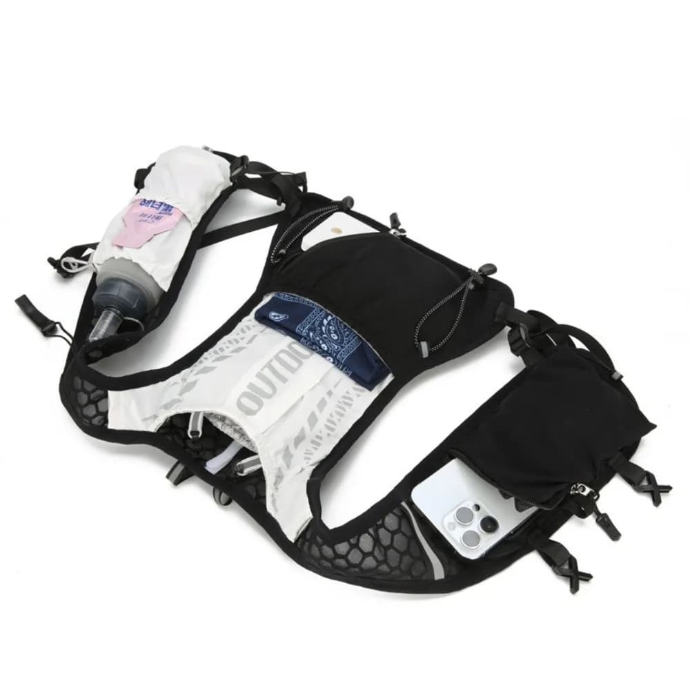 Gilet da Corsa Leggero con Design Riflettente, Zaino Idratazione Impermeabile, Borsa Multifunzionale Comoda per Bicicletta