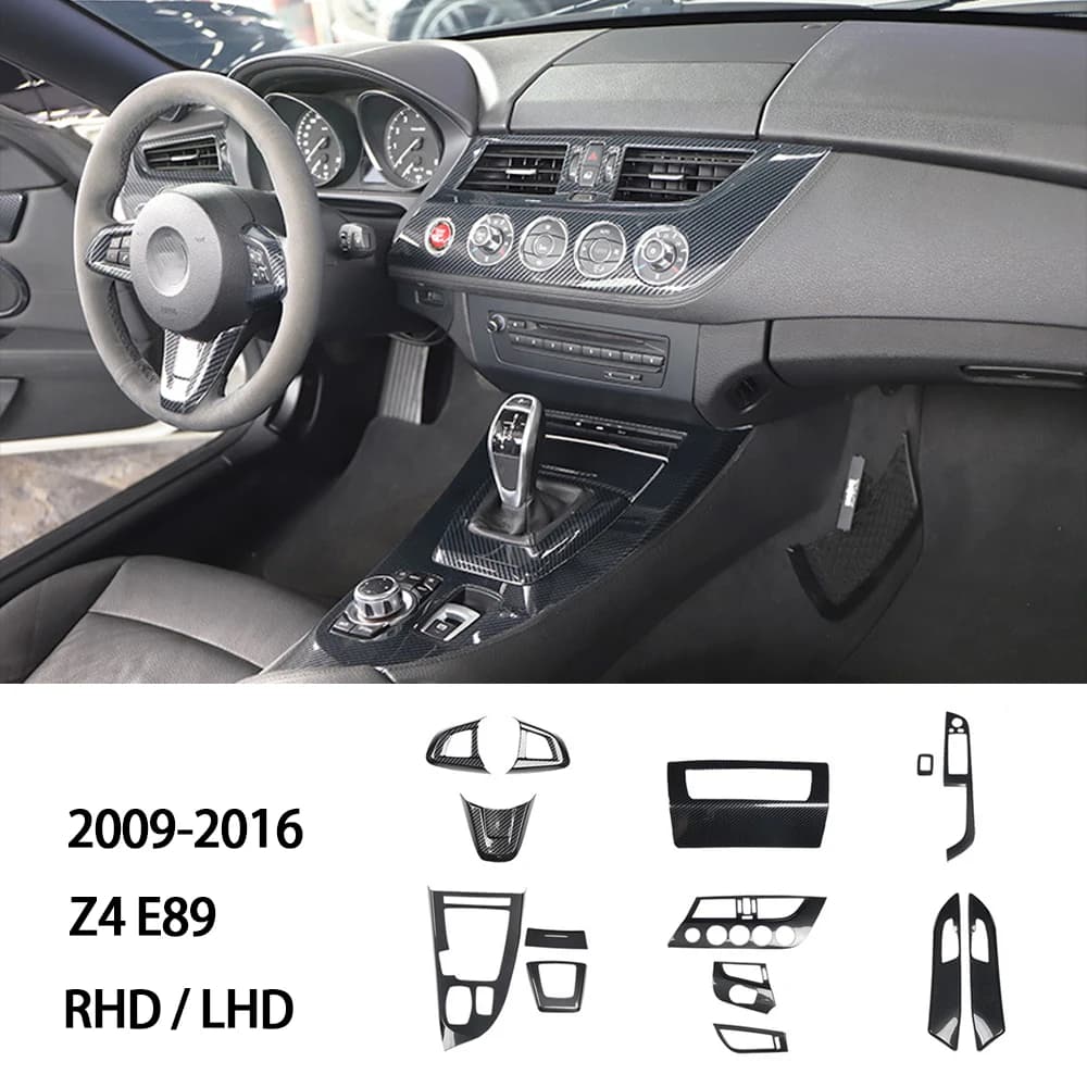 Per BMW Z4 E89 2009-2016 Adesivo in Fibra di Carbonio per Interni Auto, Copertura Pannello Cambio e Controllo Centrale