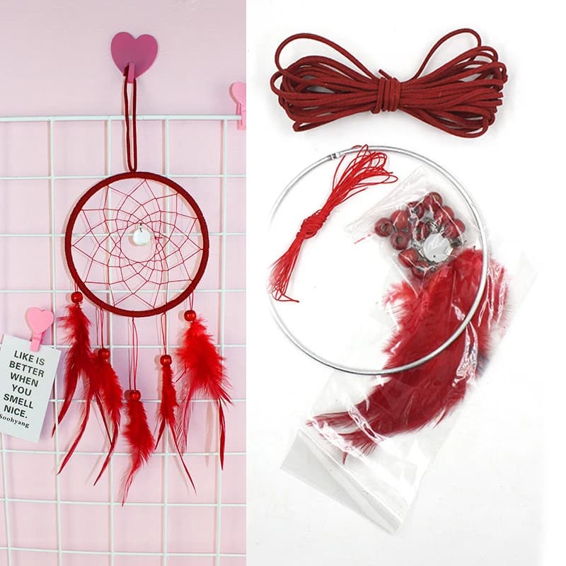 DIY For Dream Catcher Kit for Indoor and Home Use Create Custom Car and Bedroom Decorations with Iron and Wood