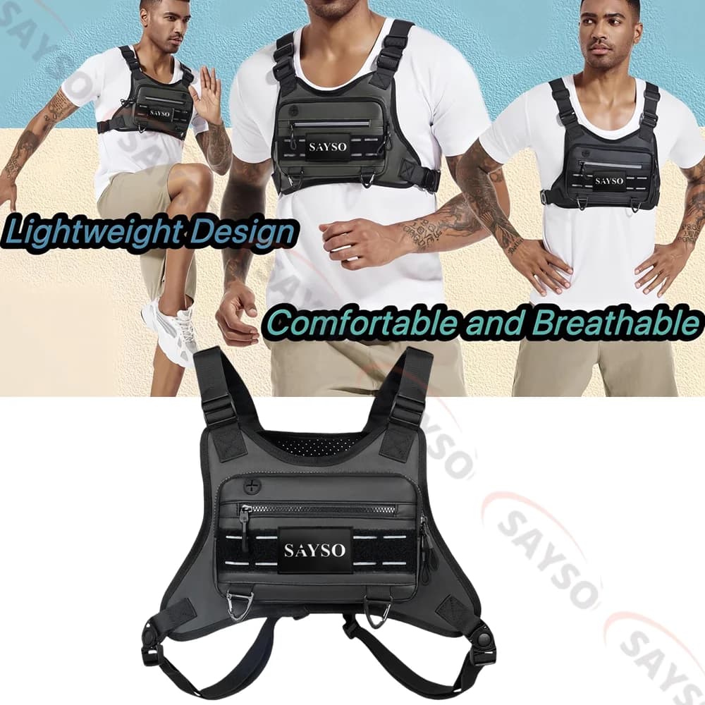 Borsa da petto tattica multifunzionale Borsa da petto da strada hip-hop alla moda Borsa da coppia Oxford traspirante impermeabile Zaino sportivo