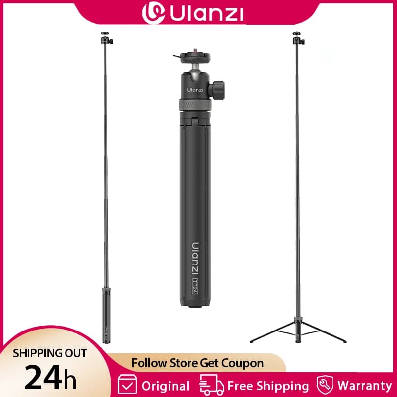 Ulanzi TT24 1.5M Cka Selfie Stick a sgancio rapido Treppiede a quattro gambe per telefono cellulare Action Camera Gopro con 360 ° Rotazione