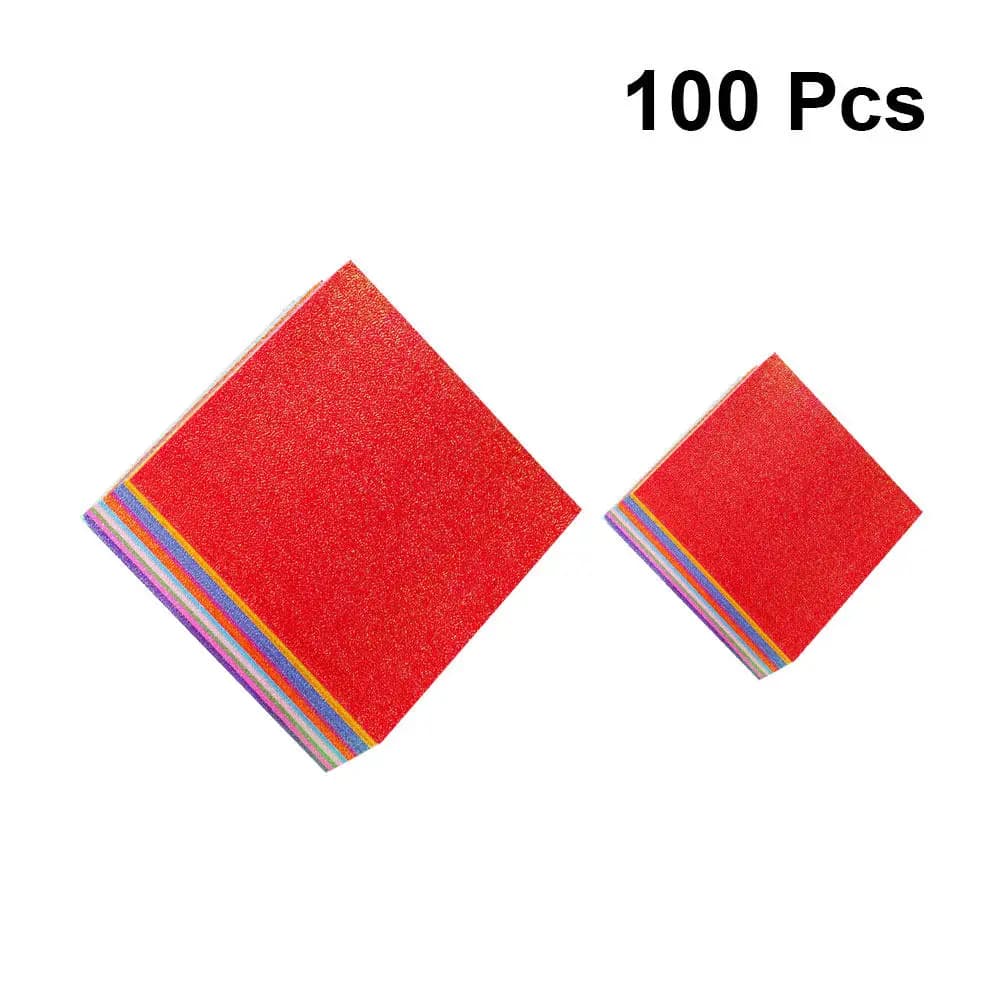 100Pcs Pearly Glitter Double-Sided Origami Paper Colorful Squares for Paper Folding Crafts Children Parent Interaction DIY