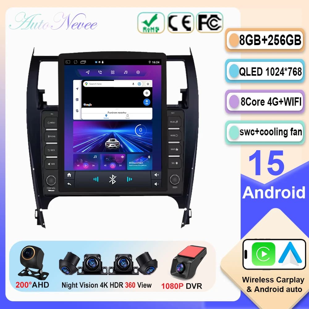 Autoradio Android 15 from 9,7 inch for Toyota Camry 7 XV 50 55 EDITION USA 2012-2017 Navigation reader Wifi 5G GPS BT high performance