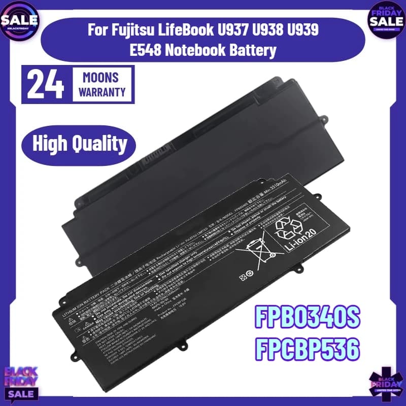 Batteria per Laptop 14.4V 50WH FPB0340S FPCBP536 per Fujitsu LifeBook U937 U938 U939 E548
