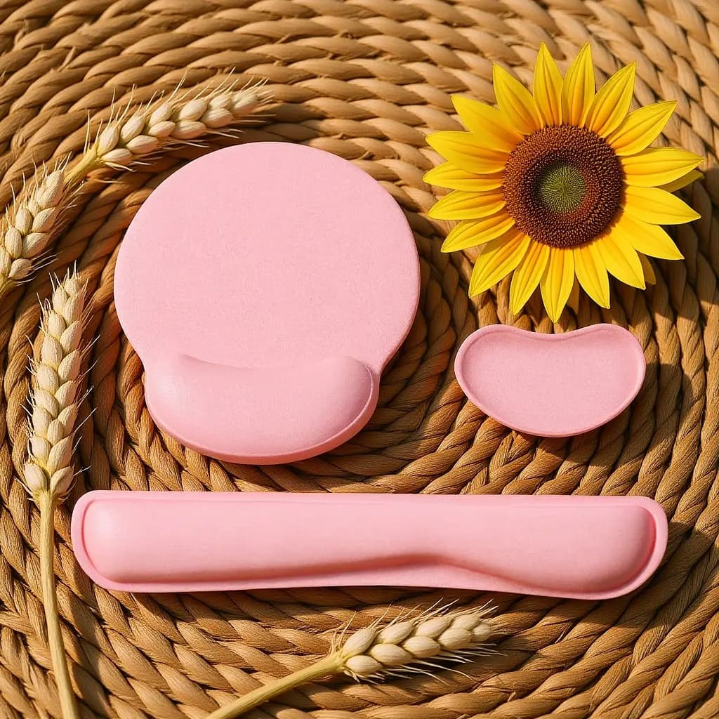 1 set di tappetini per mouse per computer con supporto per il polso, design ergonomico in altezza regolabile, riduce la pressione sul polso, perfetto per i giocatori e i lavoratori d'ufficio