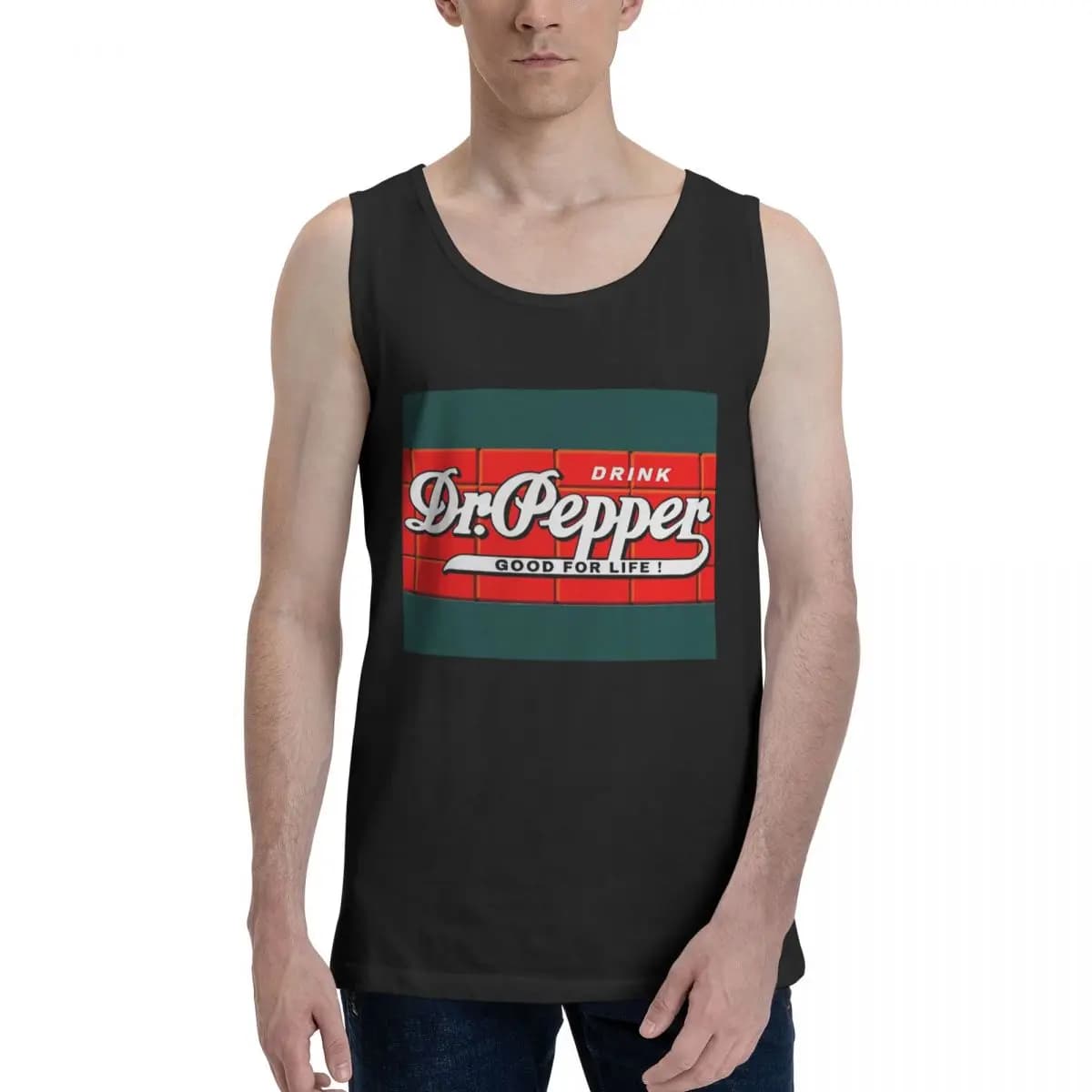 Dr Pepper Good For Life Felpa da uomo in cotone 100% Abbigliamento senza maniche Magliette da uomo T-shirt