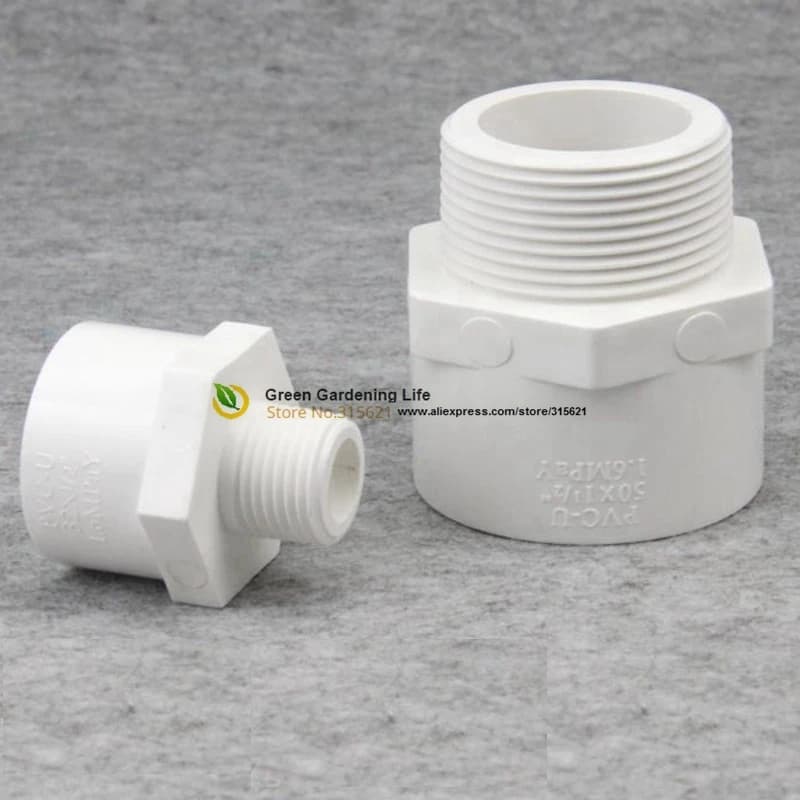Adattatore maschio da 5 pezzi Connessione maschio Giunto dritto Testa del tubo dell'acqua Connettore del tubo dell'acqua Sistemi di microirrigazione in PVC