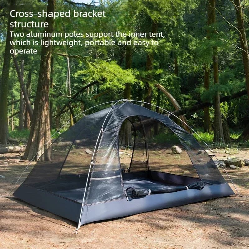 Windproof Breathable Aluminum Pole Lightweight 2kg Travel Hiking Camping Tent 4 Seasons One Person Tent Outdoor Waterproof