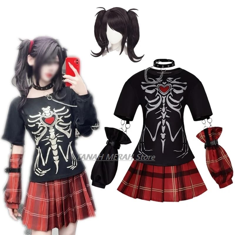 Carnival costume Needy Overdose Dark KAngel Ame, Cosplay Goth with Wig, Streamer Costume for Adults and Women