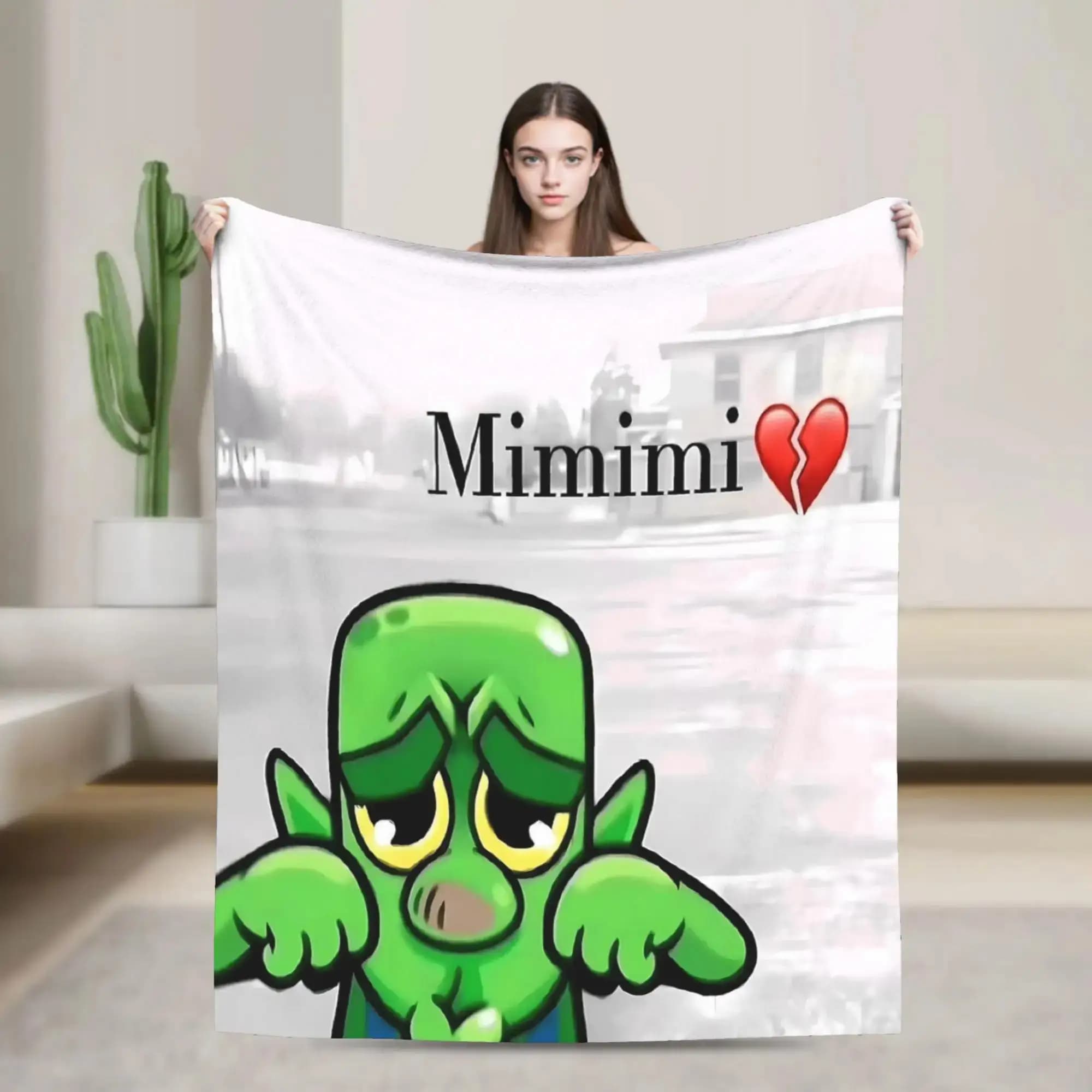 Coperta in flanella Mimimi Crying Goblin Clash Royale per primavera e autunno, coperta calda multifunzione per uso domestico e in ufficio
