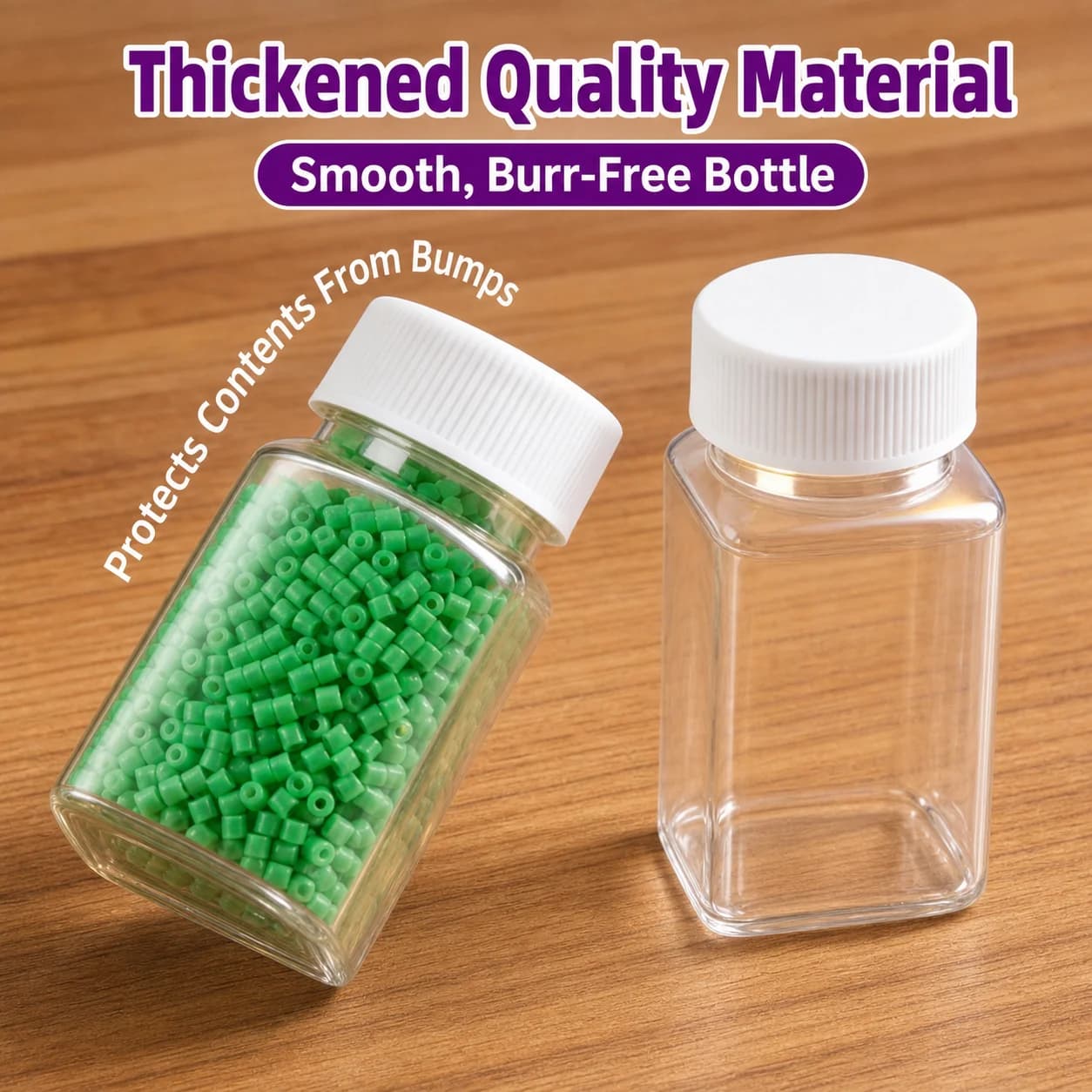 Diy Craft Beads Storage Bottle Food-Grade Small Container Pet Storage Bottle Airtight Square Storage Bottle