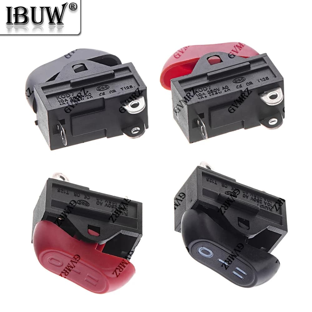 5PCS 3PIN 10A 250VAC Hair Dryer Switch,3 Position ON OFF Boat Switch,Rocker Switch Red Black