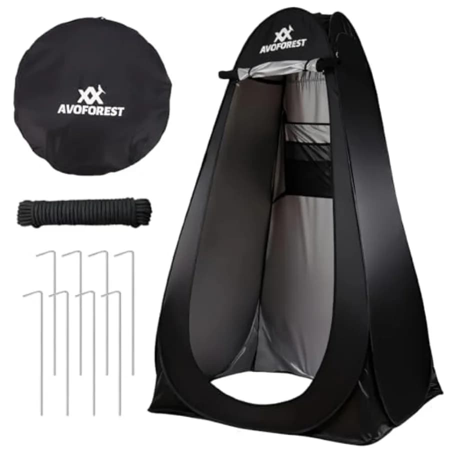 Tenda Pop-Up per la Privacy - Tenda Doccia da Campeggio, Spogliatoio Istantaneo con 8 Picchetti da Terra, Toilette Portatile e Spogliatoio