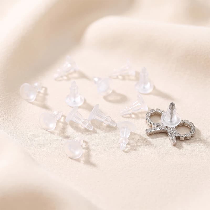 Transparent Soft Silicone Earring Backs Stoppers Ear Nuts Bullet Clutch For Jewelry Making (Clear),DIY Findings,Earring Stoppers